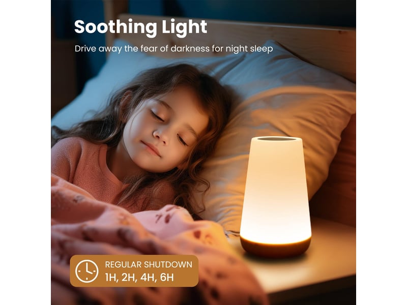 Veilleuse, lampe tactile, à intensité variable, lampe de chevet portable, 5 niveaux de luminosité, 13 couleurs rvb - 1