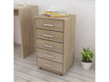 Caisson bureau - rangement bureau à tiroir avec roulettes 5 tiroirs chêne fr742 - 1