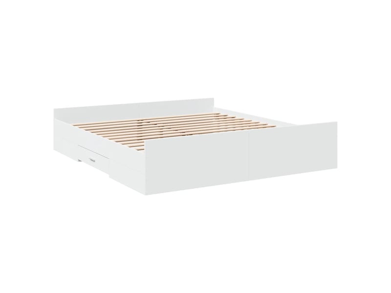 Lit avec rangement 200x200 cm VIDAXL coloris blanc - 2