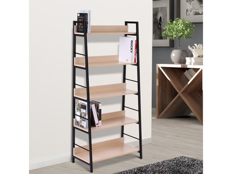 Bibliotheque coloris beige HOMCOM - 70 cm x 150 cm - 1