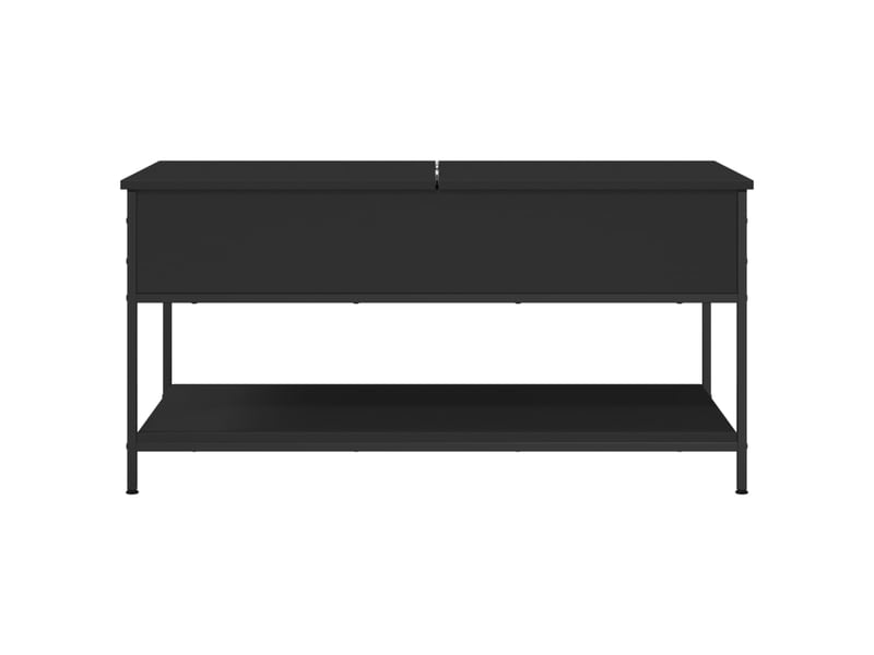 Table basse avec grand espace de rangement design moderne et contemporaine 100 x 50 x 50 cm bois d'ingénierie noir et métal dec039566 - 1
