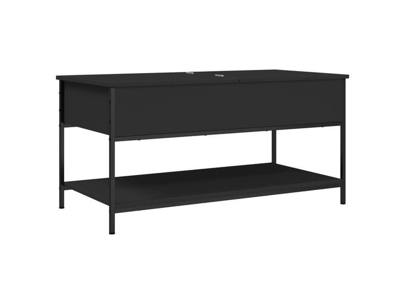 Table basse avec grand espace de rangement design moderne et contemporaine 100 x 50 x 50 cm bois d'ingénierie noir et métal dec039566 - 2