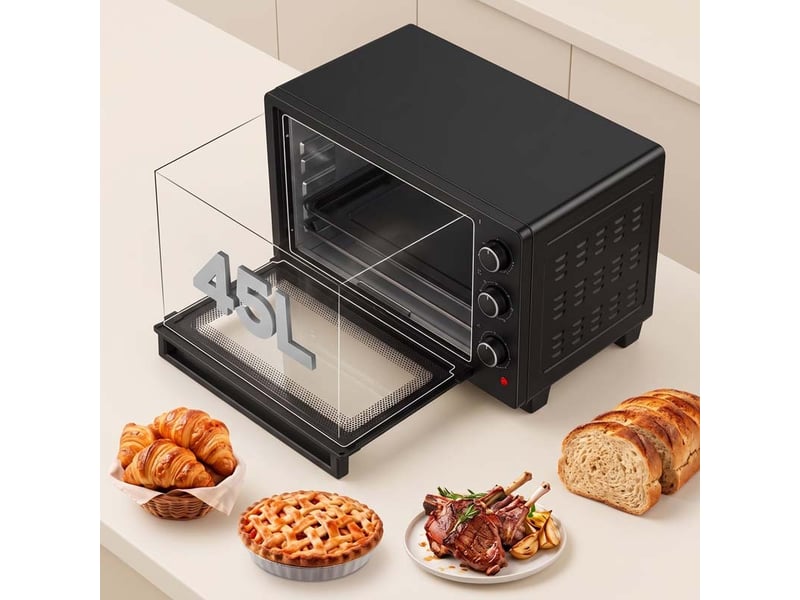 Four électrique posable 45l chaleur tournante noir sceo2345ctb schneider - 1